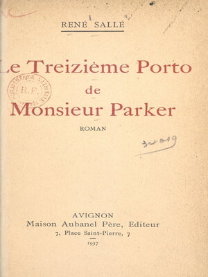 cover image of Le treizième porto de monsieur Parker